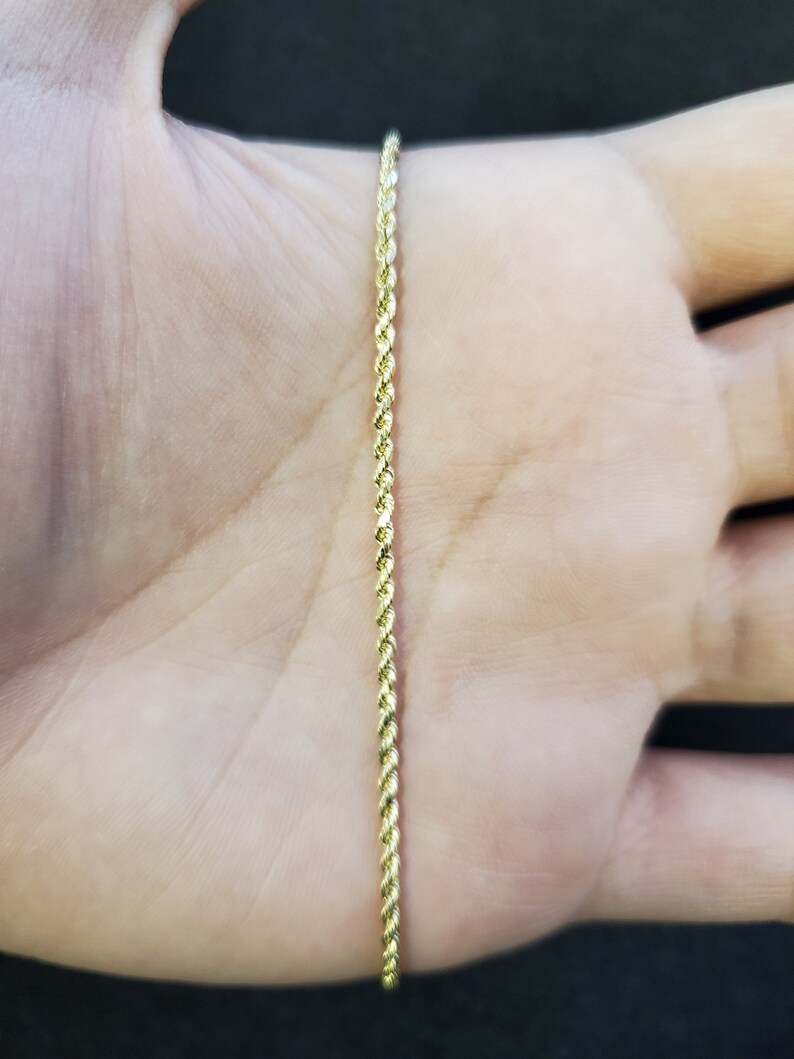10K Yellow Gold 2.0mm Hollow Rope Chain Necklace Lobster Clasp 10K Yellow Gold 2.0mm Hollow Rope Chain Necklace Lobster Clasp