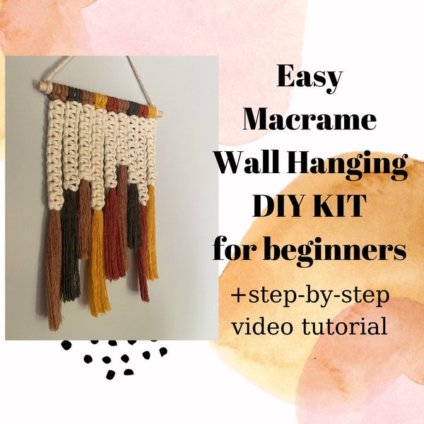 DIY Macrame Wall Hanging KIT | Macrame Tutorial /Knitting Craft | Macrame Diy Kit / Gift for mom /Gift for adult