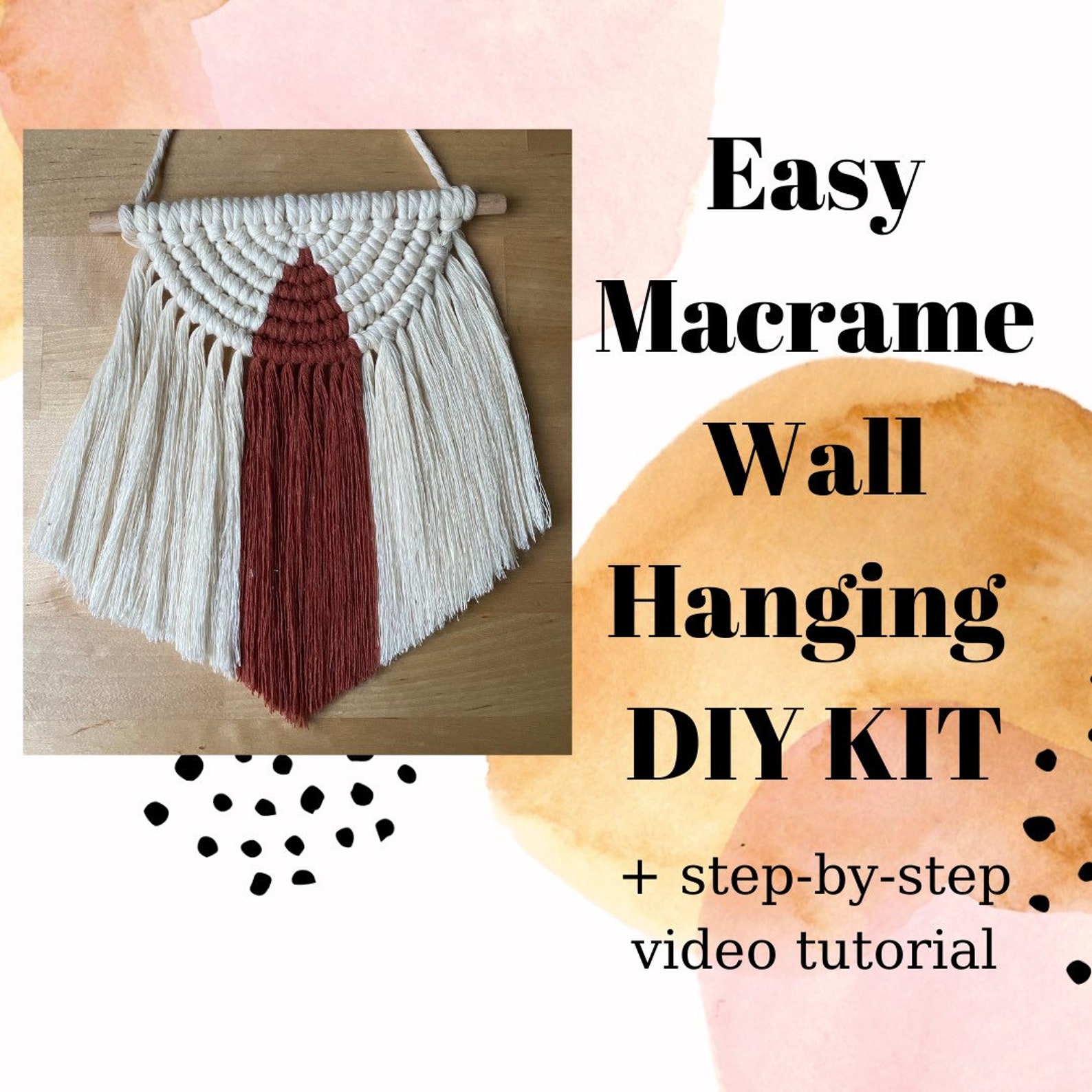 DIY Macrame Wall Hanging KIT Macrame Tutorial /knitting Craft Macrame