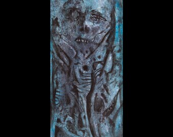 Stonehead - Original malerei (Acryl und Buntstift auf Papier)
