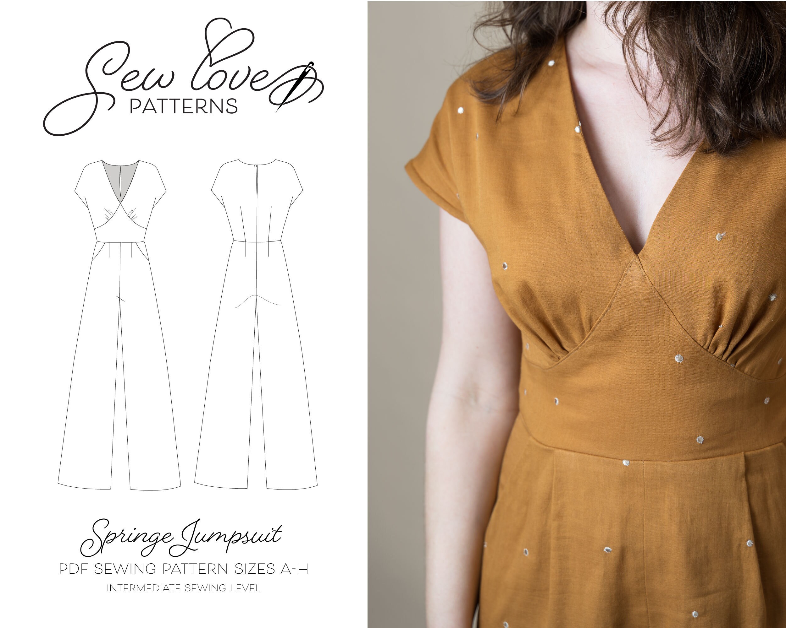 Springe Jumpsuit PDF Sewing Pattern Etsy