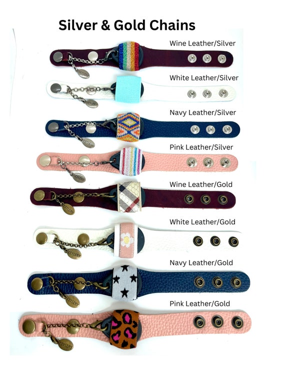 White Multicolor Monogram Leather Keychain