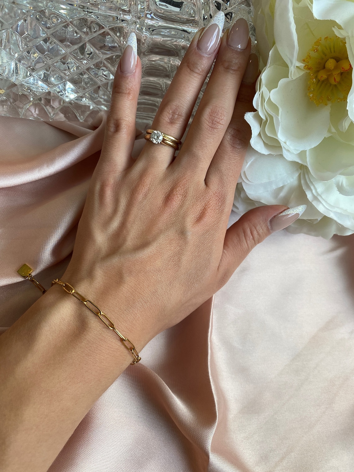 18K Gold Plated Paperclip Bracelets Unisex Paperclip | Etsy
