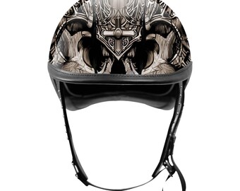 Custom Half Helmet Painted Carbon Fiber Helmet With Leather Trim for Retro  Motorcycle Riders - Etsy