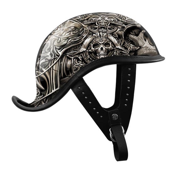 Custom Half Helmet Painted Carbon Fiber Helmet With Leather Trim for Retro  Motorcycle Riders - Etsy