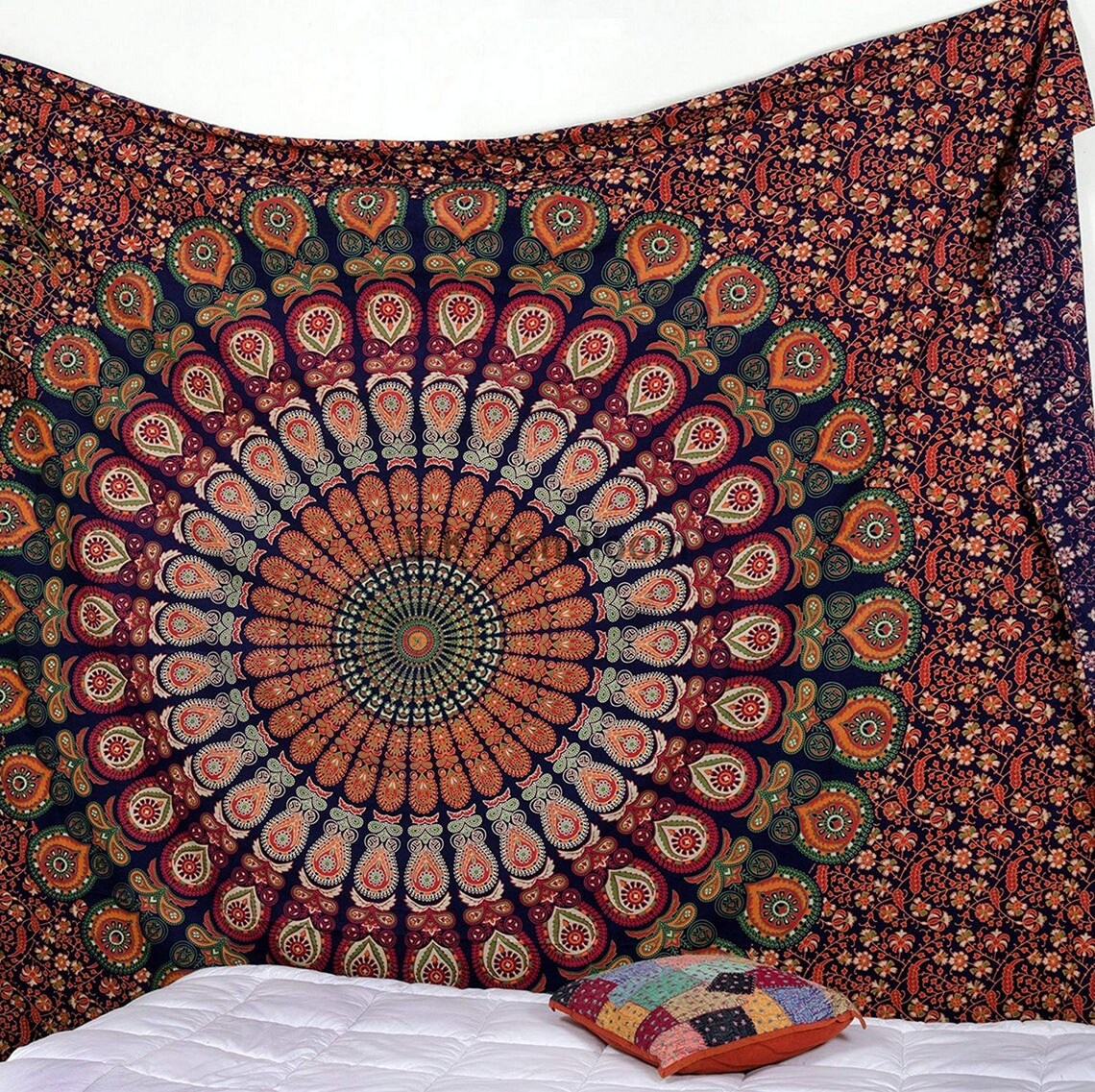 Indian Mandala Art Tapestry Wall Hanging Tapestry Cotton Etsy