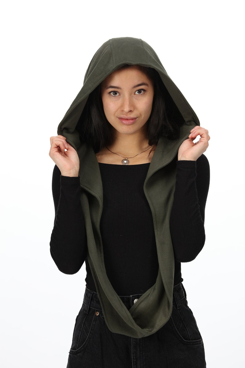 Green Assassin Infinity Scarf Hood Hoodie Costume Cosplay image 1