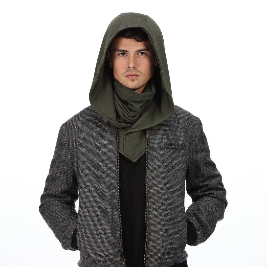 Green Assassin Mask Ren Faire Hood Cowl Cosplay Larp Burning Man ...