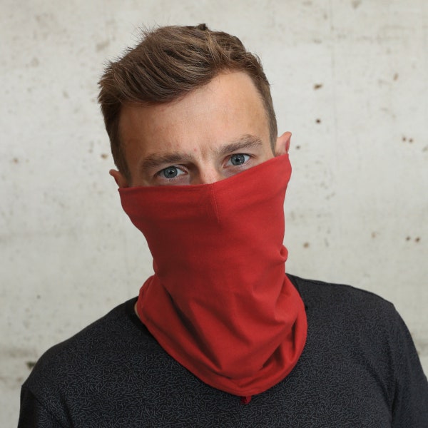 Red Assassin Ninja Dust Mask Snood Tube Gaitor Techwear Festival Costume Cosplay Larp Reenactment