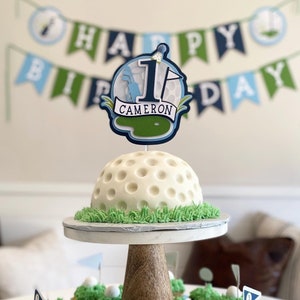 Golf Hole in One Birthday Party Cake Topper