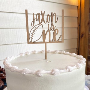 Football Wooden Cake Topper Boy First Birthday Decoration Sports Theme