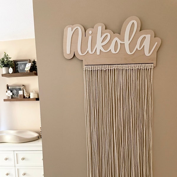 Personalized Wood Acrylic Childrens Bow Holder Hanger