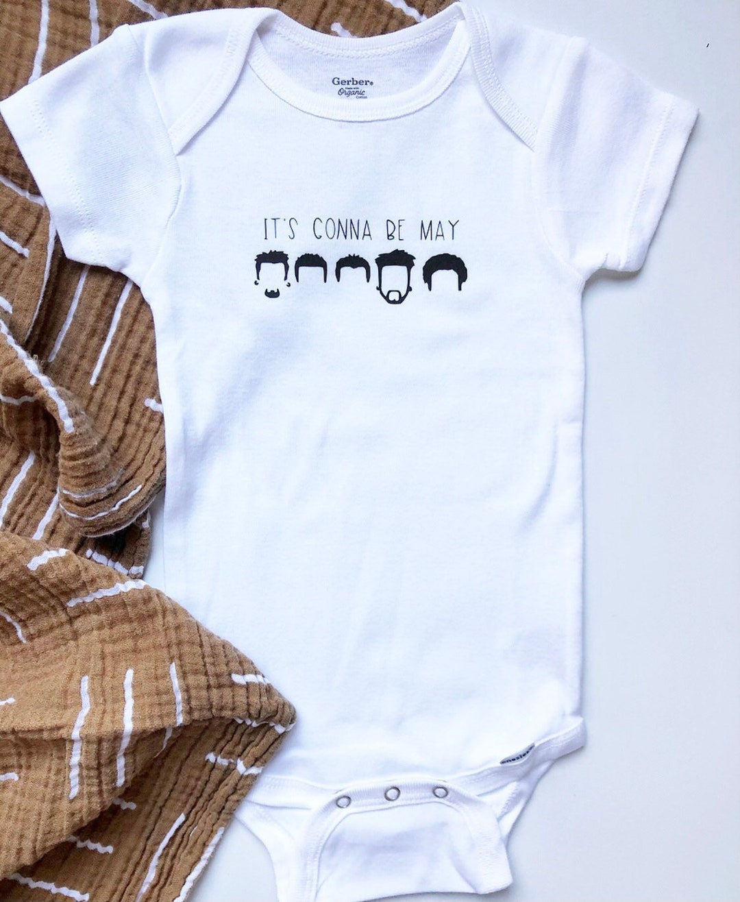 Its Gonna Be May Baby Unisex Gerber Organic Cotton Kids Clothes Onesie