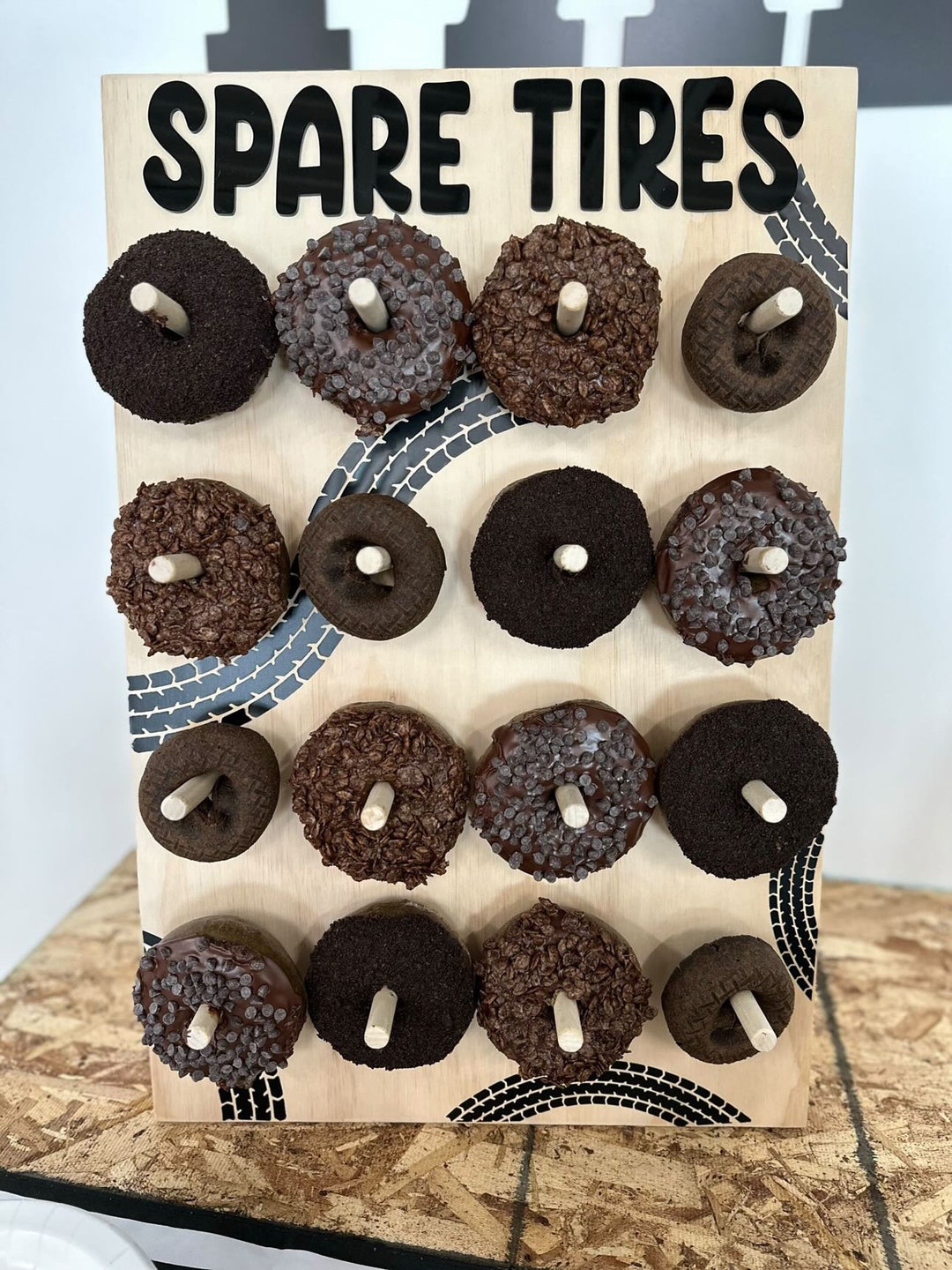 Spare Tires Construction Theme Birthday Donut Stand Etsy