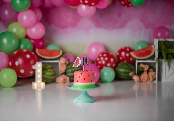 One Watermelon First Birthday Cake Smash Topper - Etsy