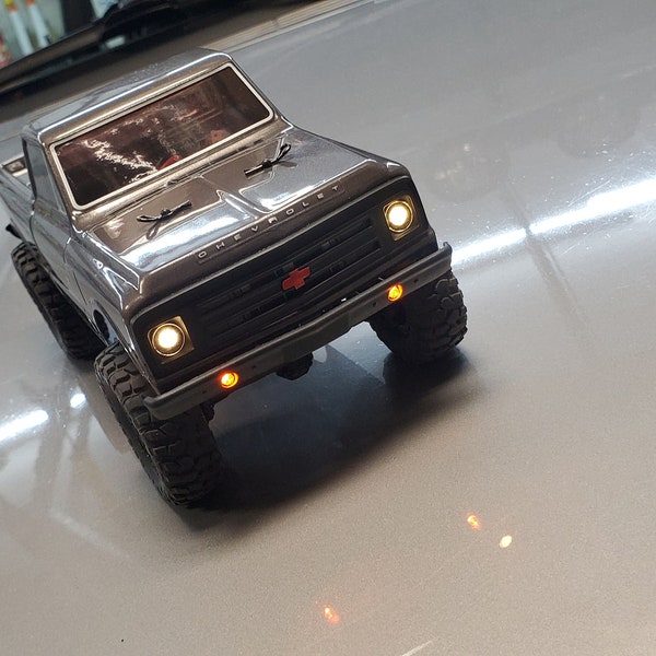 Axial SCX24 Soft White Headlights and Orange Bumper / Fog Lights Chevy C10 1/24 Scale Mini / Micro Crawler