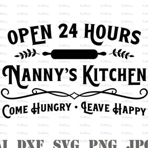 Nanny&#39;s Kitchen Svg-Nanny&#39;s Bakery Svg-Made With Love Svg-Baked With Love Svg-Apron Svg-Pot Holder Svg-Nana&#39;s Kitchen Svg