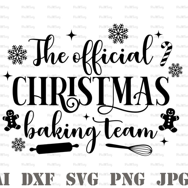 The Official Christmas Baking Team Svg-Cookie Crew Svg-Baking Svg-Mrs Claus Bakery Svg-North Pole Bakery Svg-Gingerbread Svg-Milk & Cookie