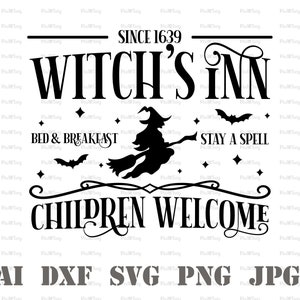 Sanderson Bed and Breakfast Svg-Bed and Breakfast teken Svg-herfst boerderij Svg, boerderij Halloween Svg, heks boerderij, heks teken Svg