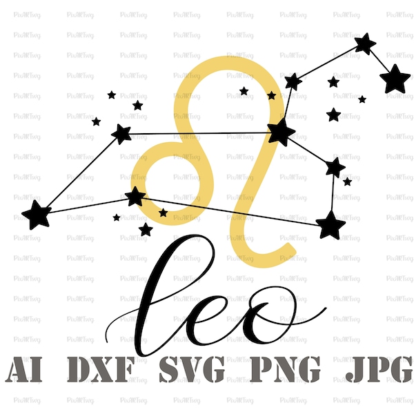 LEO Zodiac Constellations Svg-Astrology Sign Svg,Zodiac Sign,Zodiac Constellations Svg,Signs Horoscope Svg,Horoscope Svg-Comercial Use