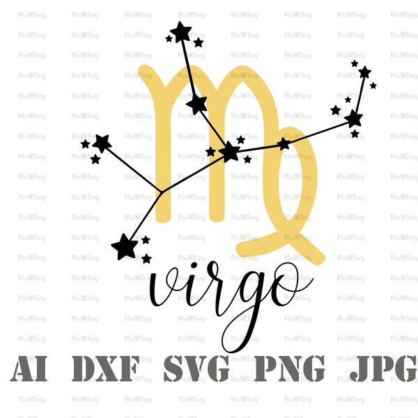 VIRGO Svg Zodiac Constellations Svg-Astrology Sign Svg,Zodiac Sign,Zodiac Constellations Svg,Signs Horoscope Svg,Horoscope Svg-Comercial Use