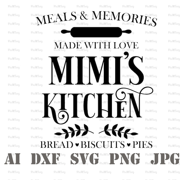 Meals And Memories Svg-Mimi's Kitche Svg-Made With Love Svg-Nanny's Kitchen Svg-Grandma's Kitchen Svg-Christmas Pot Holder Svg-Nanas Kitchen