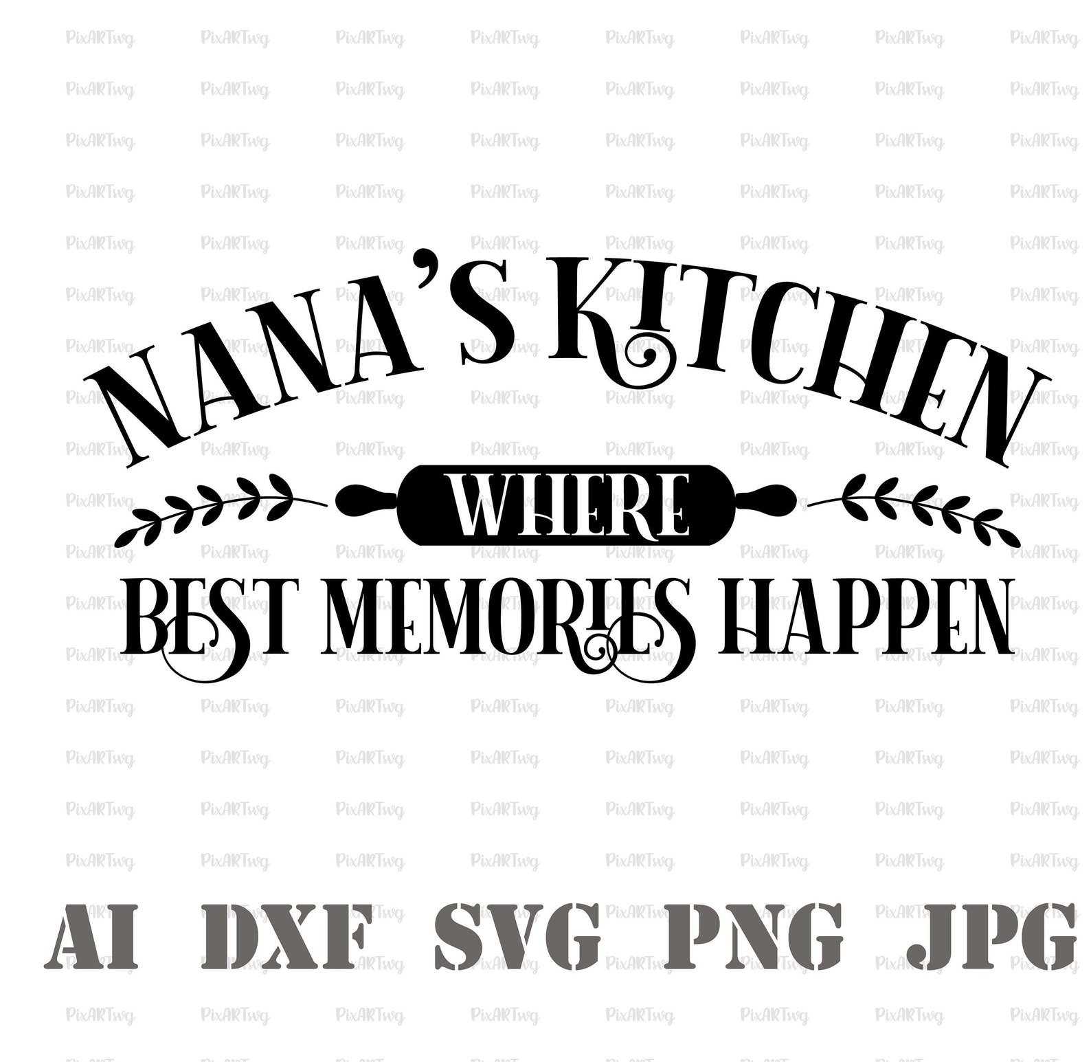 Nana's Kitchen Svg-made With Love Svg-nana Life Svg-baked - Etsy