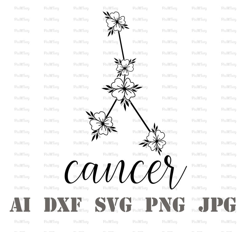 Cancer Flowers SvgCancer SvgZodiac SvgFlowers Etsy