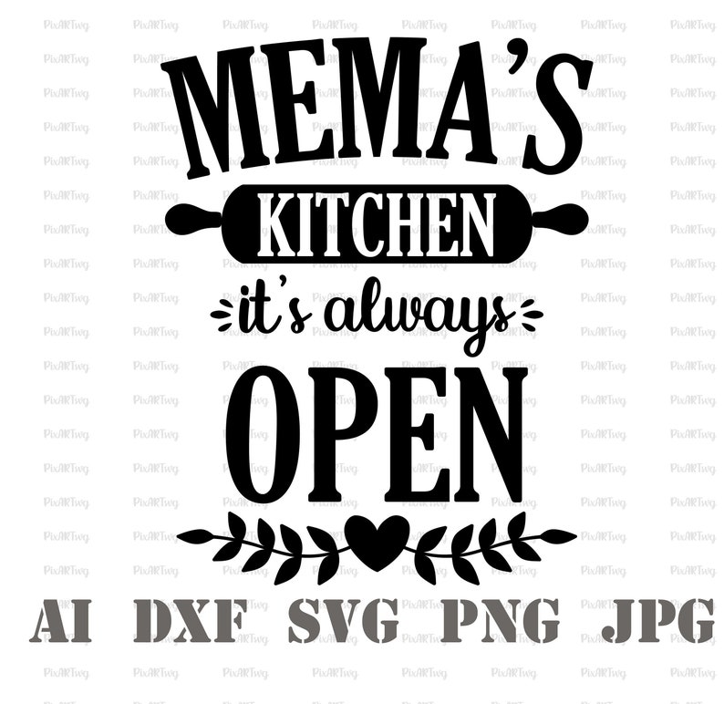 Mema's Kitchen Svg-grandma's Kitchen Svg-made With - Etsy
