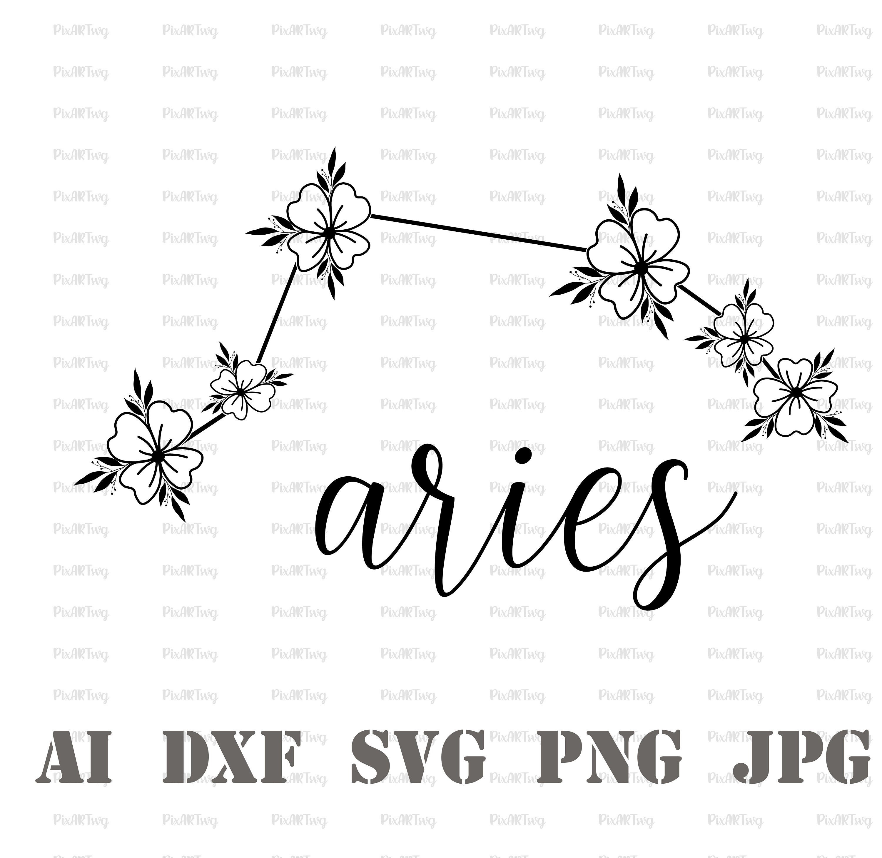 Aries SvgAries Flowers SvgZodiac SvgZodiac Flowers Etsy