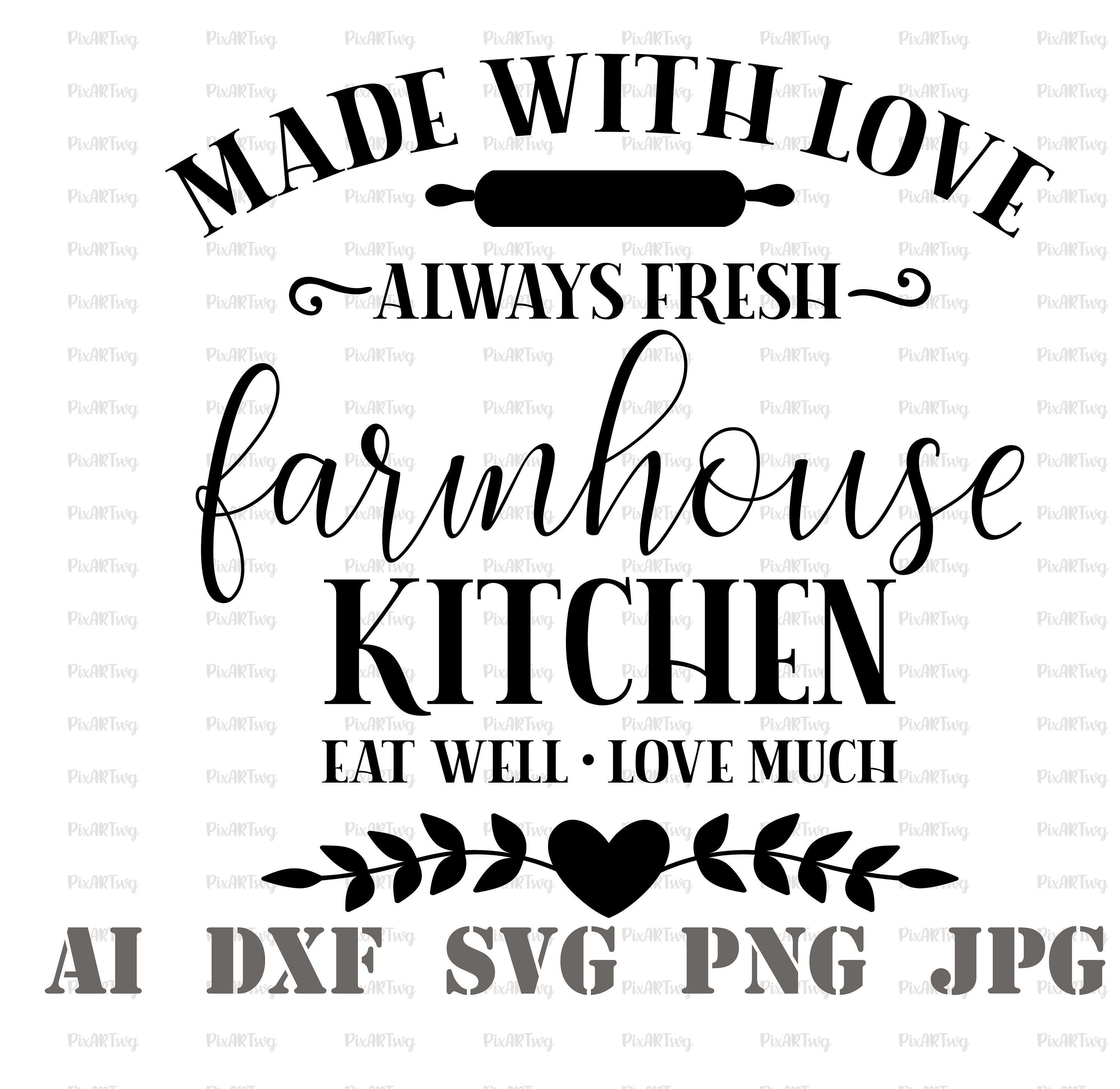 Made With Love Svg-Farmhouse Kitchen Svg-Farmhouse Printables | Etsy