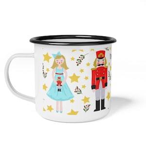 Nutcracker stars Enamel mug. Kids Christmas Gift , Kids Nutcracker Stocking Stuffer , Kids Christmas Mug, Nutcracker Gift