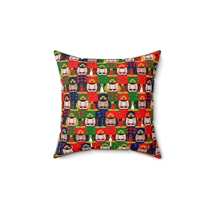 Nutcracker Battalion Faux Suede Square Pillow