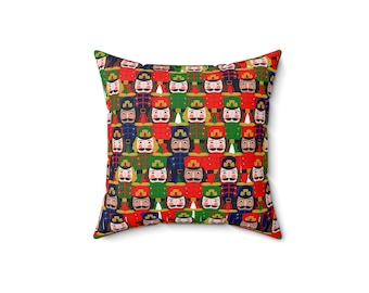 Nutcracker Battalion Faux Suede Square Pillow