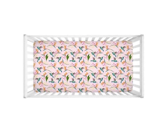 Humminbird Pink Crib Sheets