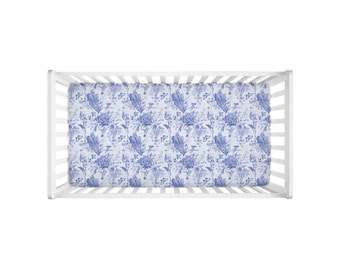 Toile Garden Crib Sheets