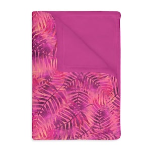 Pink jungle Velveteen Minky Blanket (Two-sided print)