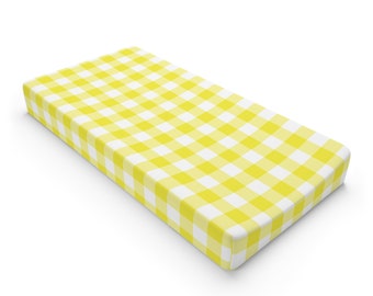 Yellow gingham Baby Changing Pad Cover | Baby Changing Pad Cover | Nursery Change Pad Sheet | Baby Fitted Mat Cover | Newborn Baby Gift