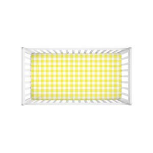 Yellow Gingham Crib Sheets