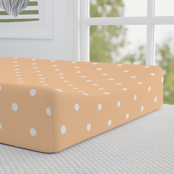 Polka Dot Peach Baby Changing Pad Cover Baby Changing Pad Cover Nursery Change Pad Sheet Baby Fitted Mat Cover Newborn Baby Gift Etsy