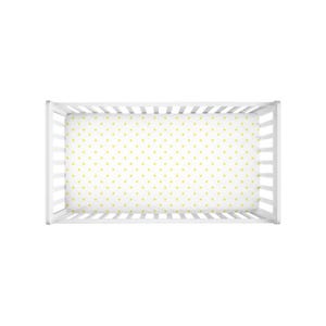Polka Dot Light Yellow Crib Sheets | Polka Dot Baby Fitted Crib Sheet | Cot Bed Sheet | Baby Crib Sheets | Boho Crib Bedding
