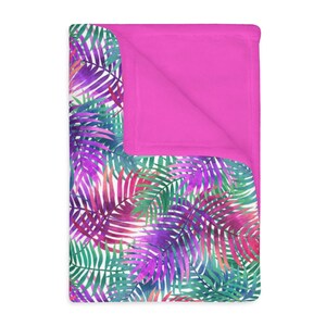 Colorful jungle Velveteen Minky Blanket (Two-sided print)