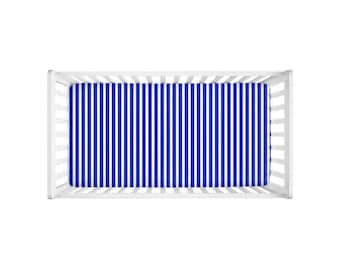 Lenzuola per culla a righe blu reale