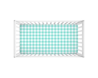 Lenzuola per culla a quadretti verde acqua / Lenzuolo con angoli per culla a pois / Lenzuolo per lettino / Lenzuola per culla / Biancheria da letto per culla Boho (copia)
