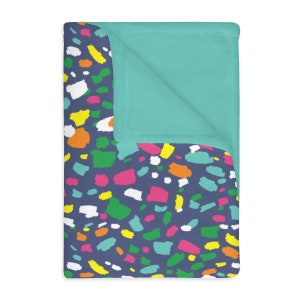 Colorful spots Velveteen Minky Blanket (Two-sided print)