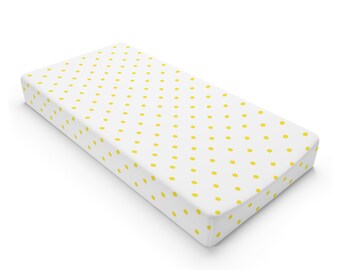 Polka dot Yellow Baby Changing Pad Cover | Baby Changing Pad Cover | Nursery Change Pad Sheet | Baby Fitted Mat Cover | Newborn Baby Gift