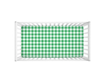 Green Gingham Crib Sheets