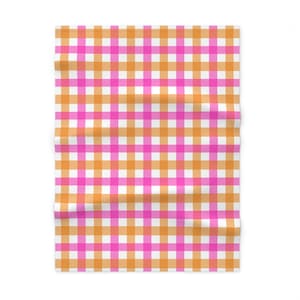 Pink and orange gingham pink jungle Soft Fleece Baby Blanket
