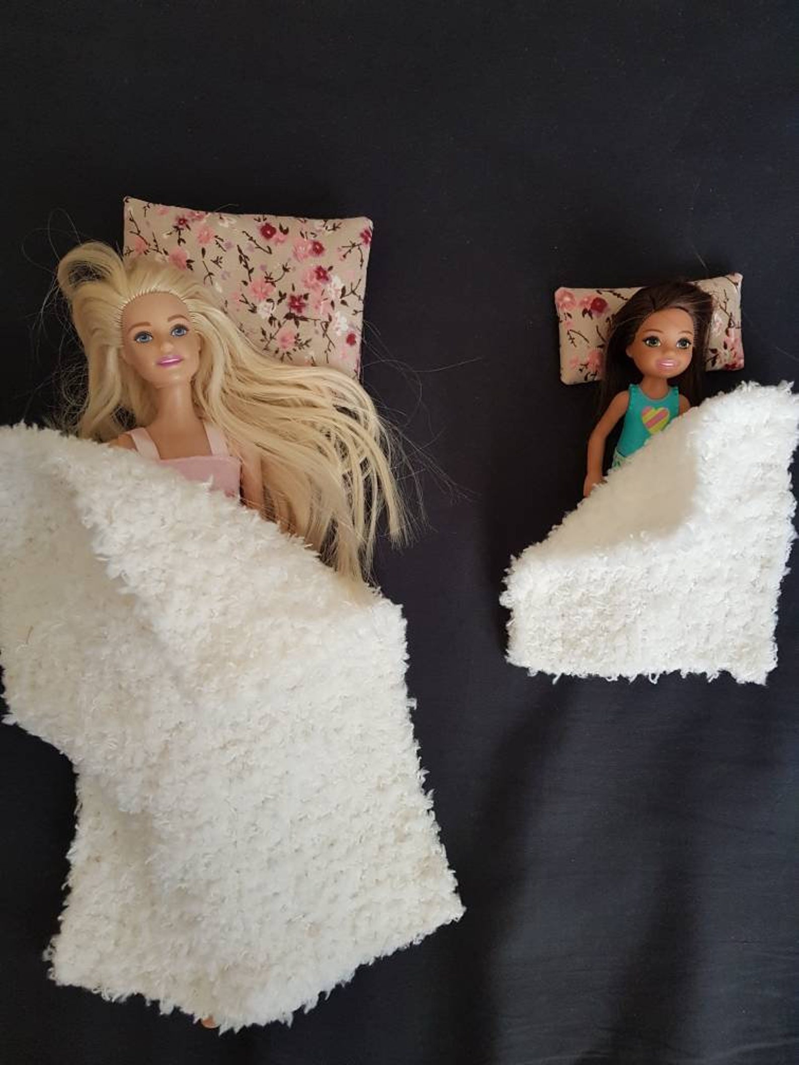 Doll blanket & pillow Handknitted Unique For Barbie size Etsy
