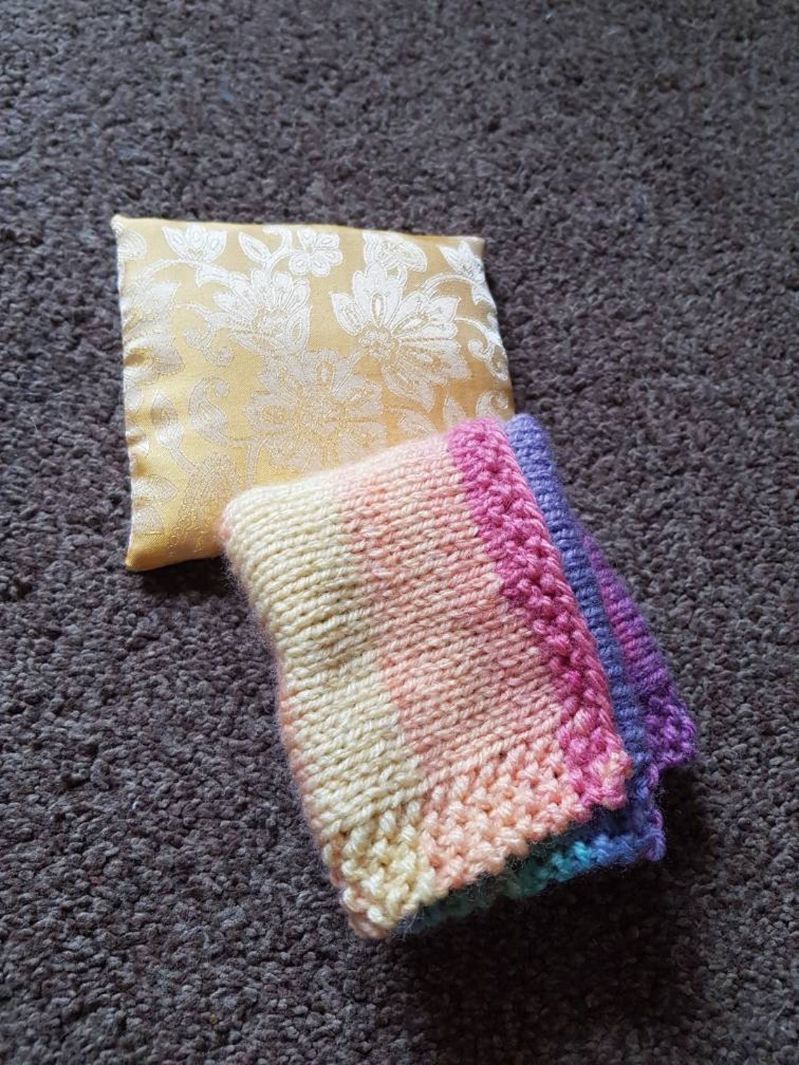 Doll Blanket and Pillow Handknitted Unique for Barbie Size Etsy UK